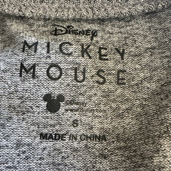 Disney Mickey Mouse Women Gray Knit Long Sleeve Crewneck Sleepwear Top Size S - Picture 6 of 8